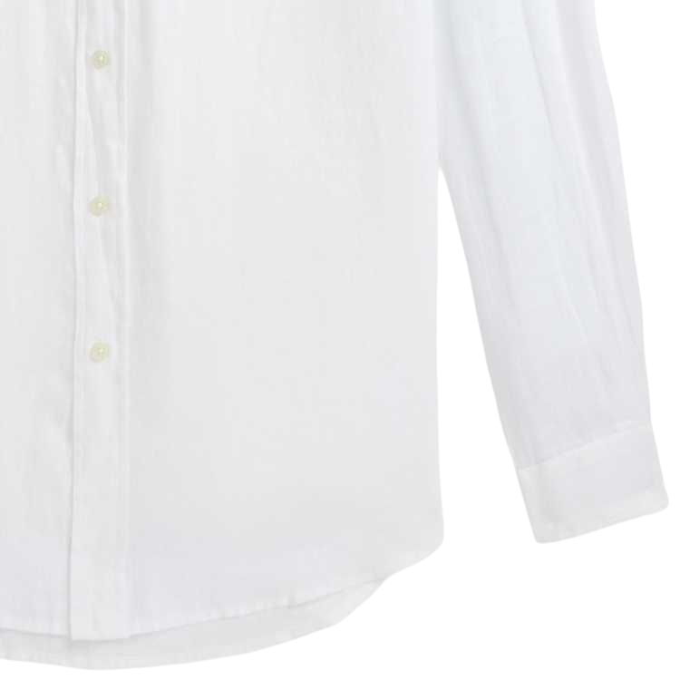 Polo Ralph Lauren FW24  White Linen Shirt with Logo Embroidery & Print. MNPOWOV16824146-100 圖 9