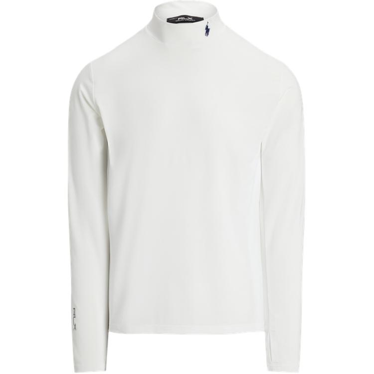 Polo Ralph Lauren FW24  White Long Sleeve Mock Neck Logo Embroidered Tee MNXGKNI16820265-100