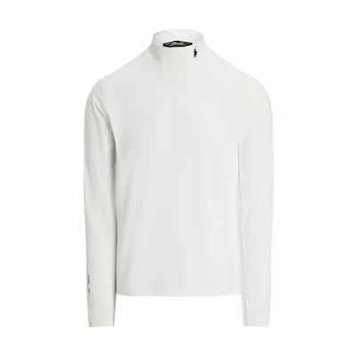 Polo Ralph Lauren FW24 White Long Sleeve Mock Neck Logo Embroidered Tee MNXGKNI16820265-100