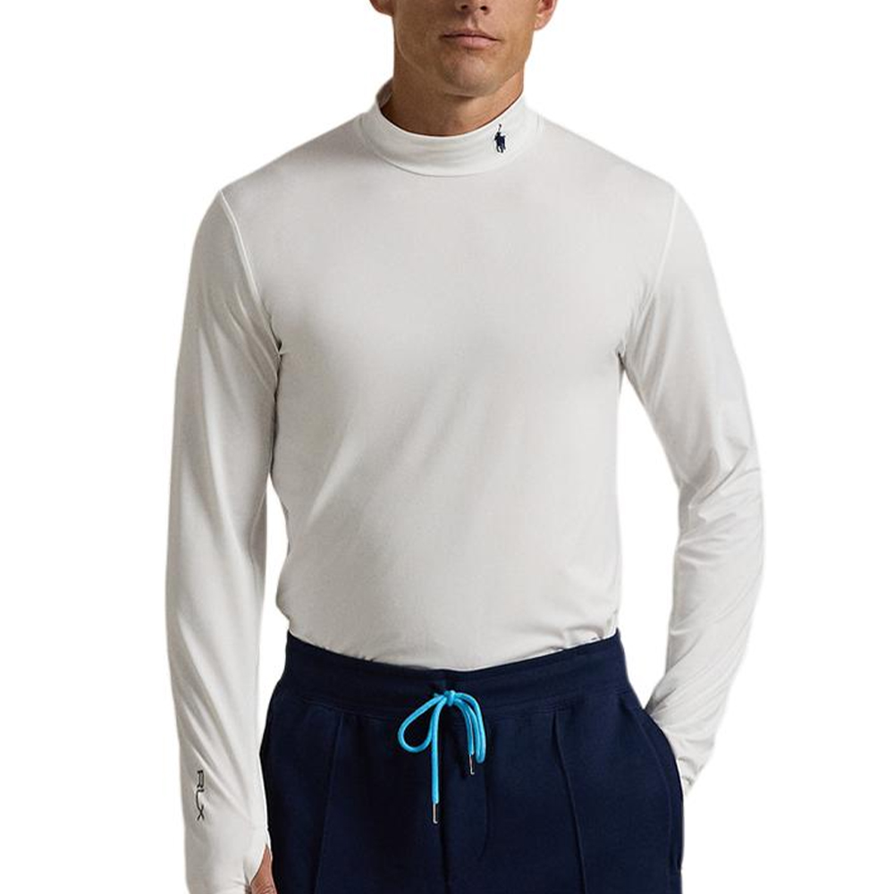Polo Ralph Lauren FW24  White Long Sleeve Mock Neck Logo Embroidered Tee MNXGKNI16820265-100 圖 4