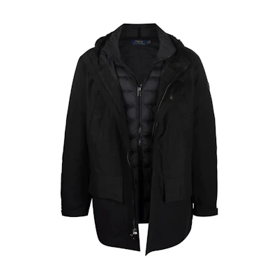 Polo Ralph Lauren FW24 Appliqué Layered Parka Black 710849291-001