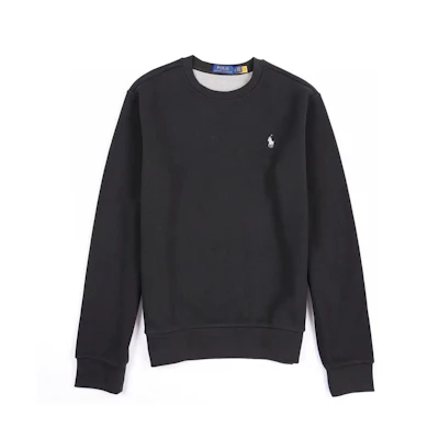 Polo Ralph Lauren FW24 Black Crewneck Sweatshirt with Pony Embroidery 710634932-012