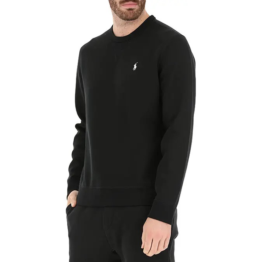 Purchase Polo Ralph Lauren FW24 Sweater Hitam Crewneck dengan Bordir Pony 710634932-012