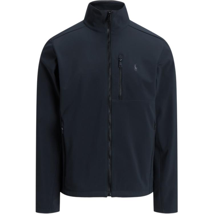 Polo Ralph Lauren FW24 Black High-Neck Embroidered Logo Jacket for Men. MNPOOTW16021416-001