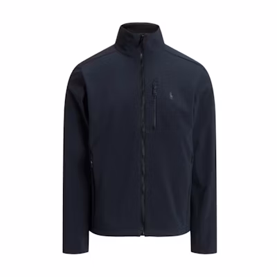 Polo Ralph Lauren FW24 Black High-Neck Embroidered Logo Jacket for Men. MNPOOTW16021416-001