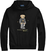 Polo Ralph Lauren FW24 Black Hoodie with Bear Graphic and Fleece Lining MNPOKNI16821811 Polo Ralph Lauren FW24 Black Hoodie with Bear Graphic and Fleece Lining MNPOKNI16821811
