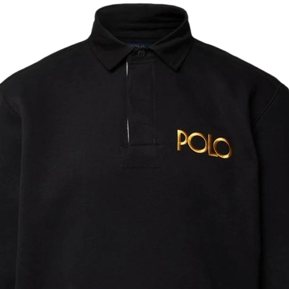 Polo Ralph Lauren FW24 Black Polo Collar Long Sleeve Fleece Sweatshirt MNPOKNI16823310-001 圖 6