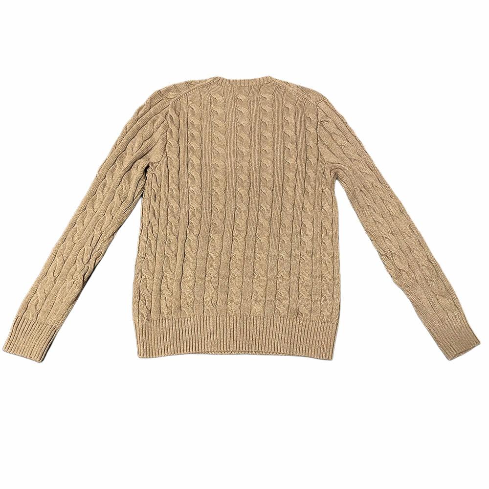 Polo Ralph Lauren FW24 Cable Knit Embroidered Pony Sweater Unisex Khaki. MNPOSWE16821865-200 圖 3
