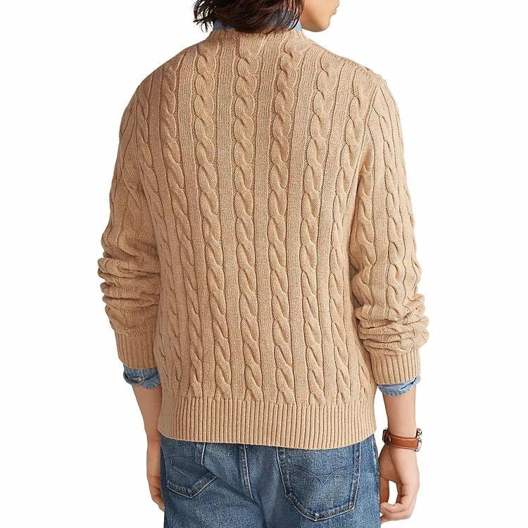 Polo Ralph Lauren FW24 Cable Knit Embroidered Pony Sweater Unisex Khaki. MNPOSWE16821865-200 圖 5