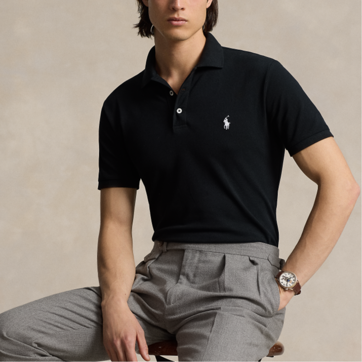 Details for Polo Ralph Lauren FW24 經典刺繡標誌修身版型黑色Polo衫 MNPOKNI1N822990-001