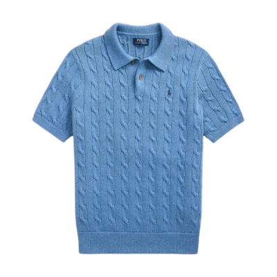Polo Ralph Lauren FW24 Classic Solid Logo Embroidery Knit Polo Shirt Men Blue MNPOSWE1N820025-400