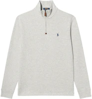 Polo Ralph Lauren FW24 Embroidered Logo Half-Zip Pullover Sweatshirt Light Grey 710635035-044 Polo Ralph Lauren FW24 Embroidered Logo Half-Zip Pullover Sweatshirt Light Grey 710635035-044