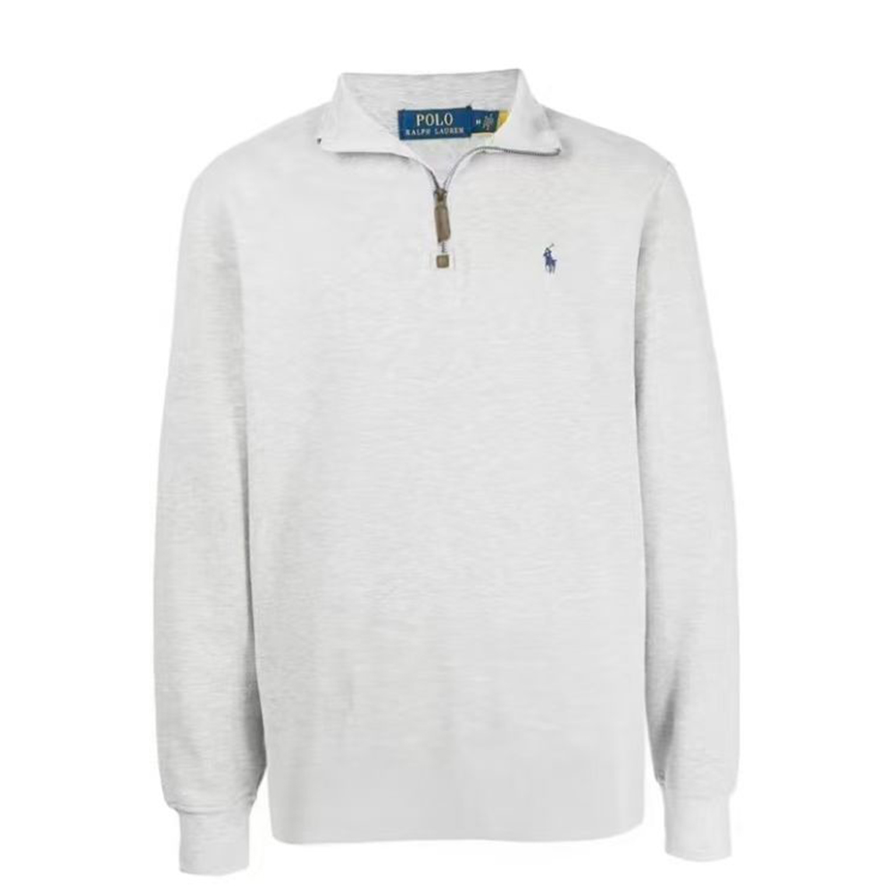 Polo Ralph Lauren FW24 Embroidered Logo Half-Zip Pullover Sweatshirt Light Grey 710635035-044 圖 2