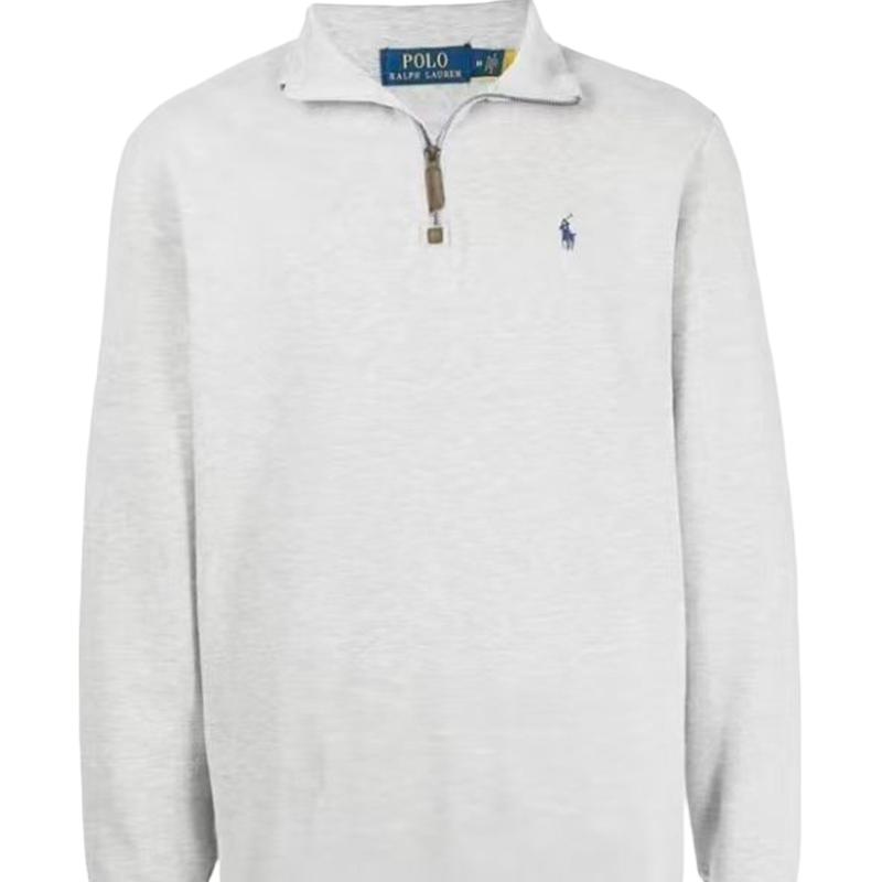 Polo Ralph Lauren FW24 Embroidered Logo Half-Zip Pullover Sweatshirt Light Grey 710635035-044 圖 4