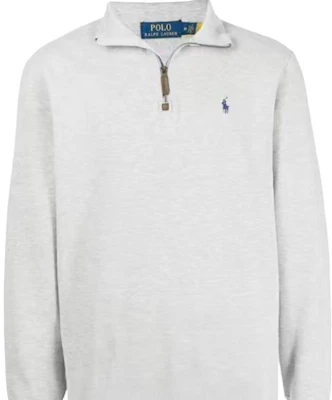 ポロラルフローレン FW24 刺繍ロゴ ハーフジップ プルオーバー スウェット ライトグレー 710635035-044 Shop ポロラルフローレン FW24 刺繍ロゴ ハーフジップ プルオーバー スウェット ライトグレー 710635035-044