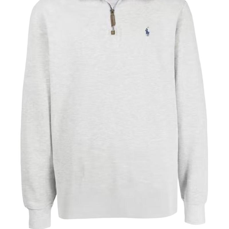 Polo Ralph Lauren FW24 Embroidered Logo Half-Zip Pullover Sweatshirt Light Grey 710635035-044 圖 5