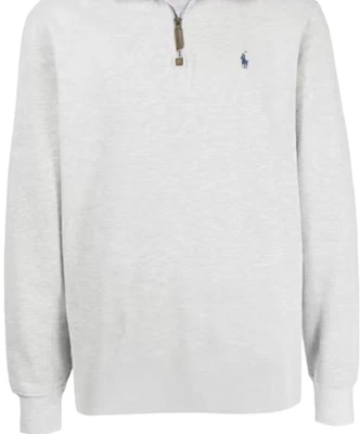 ポロラルフローレン FW24 刺繍ロゴ ハーフジップ プルオーバー スウェット ライトグレー 710635035-044 Purchase ポロラルフローレン FW24 刺繍ロゴ ハーフジップ プルオーバー スウェット ライトグレー 710635035-044
