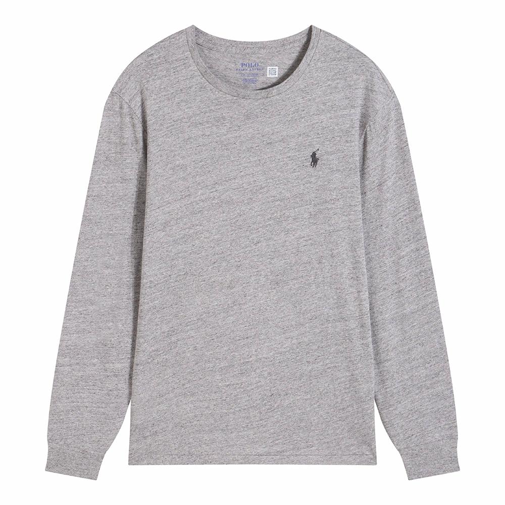 Order Polo Ralph Lauren FW24 Gris Camiseta Manga Larga Hombre con Logo Bordado. 710627433-002