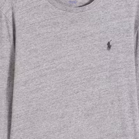 Details for Polo Ralph Lauren FW24 Grey Embroidered Pony Crewneck Long Sleeve T-Shirt Men. 710627433-002