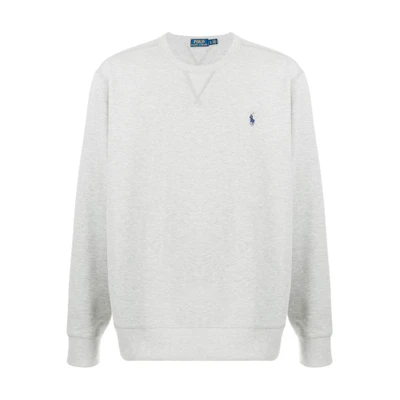 Polo Ralph Lauren FW24 Grey Pullover Sweatshirt with Logo Embroidery 710883334030
