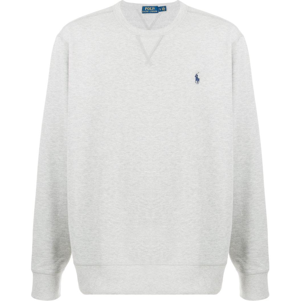 Polo Ralph Lauren FW24 Grey Pullover Sweatshirt with Logo Embroidery 710883334030 圖 2