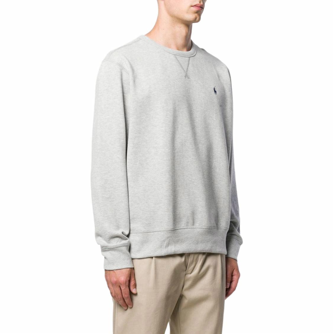 Polo Ralph Lauren FW24 Grey Pullover Sweatshirt with Logo Embroidery 710883334030 圖 4