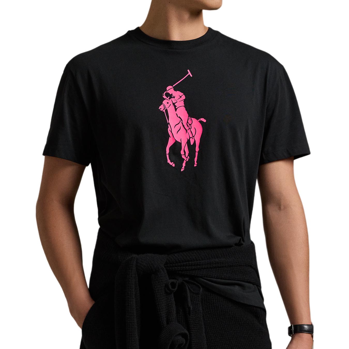 Purchase Polo Ralph Lauren FW24 針織圖案純棉圓領T恤 黑色 MNPOTSH1N822368-001