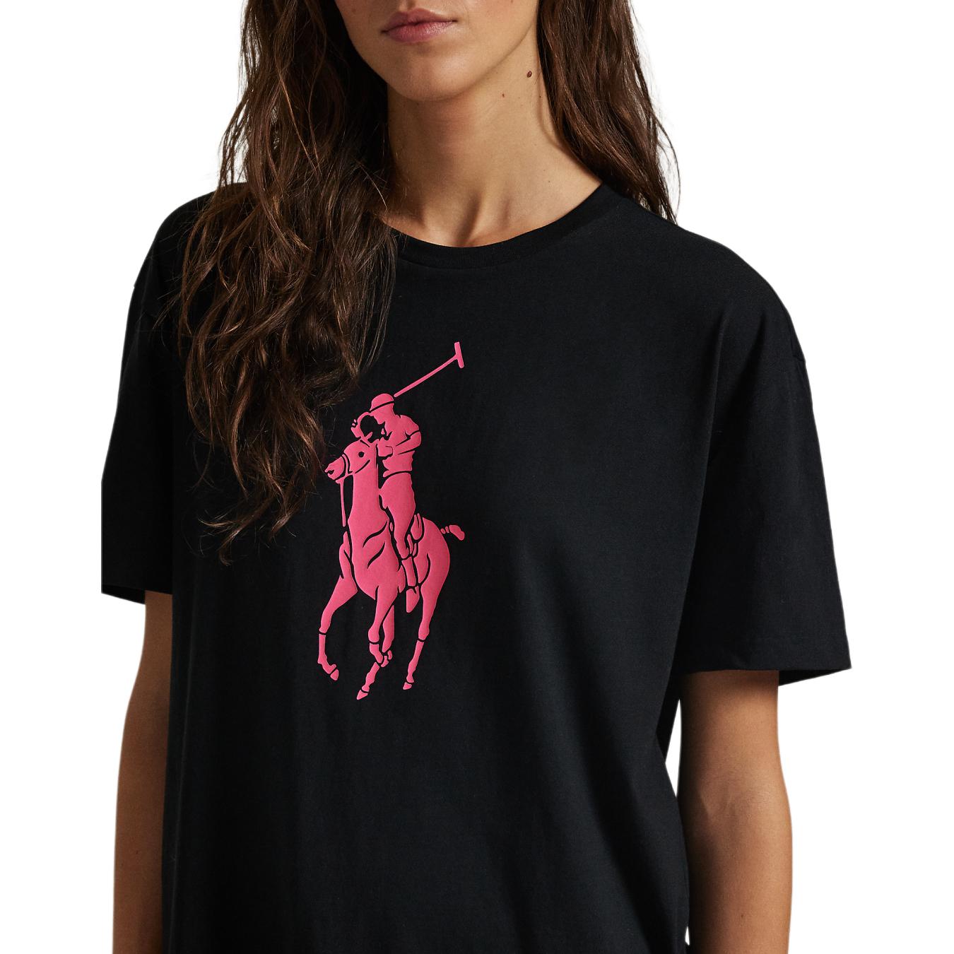 Cheap Polo Ralph Lauren FW24 針織圖案純棉圓領T恤 黑色 MNPOTSH1N822368-001