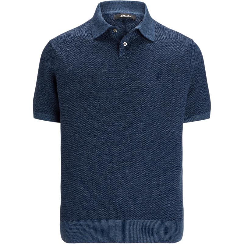 Polo Ralph Lauren FW24 Logo Embroidered Knit Short Sleeve Tee Men Navy Blue MNPGSWE1CM20023-400