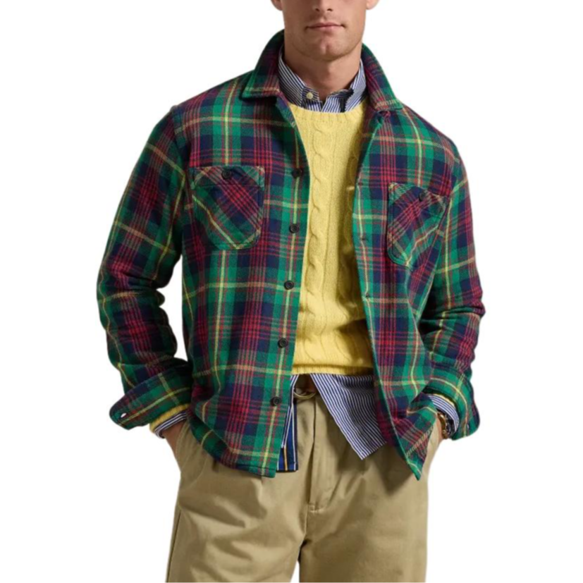 Polo Ralph Lauren FW24 Multicolor Plaid Striped Long-Sleeve Shirt Men MNPOWOV16823718 圖 4