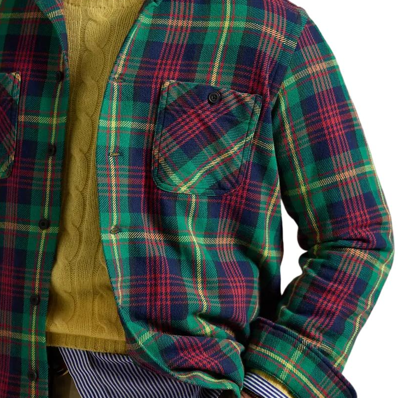 Polo Ralph Lauren FW24 Multicolor Plaid Striped Long-Sleeve Shirt Men MNPOWOV16823718 圖 6