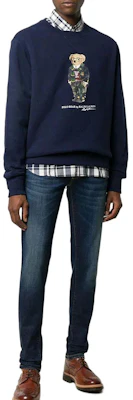 Polo Ralph Lauren FW24 Navy Bear Crewneck Fleece Sweatshirt Lelaki. MNPOKNI16821719-410 Lookbook Polo Ralph Lauren FW24 Navy Bear Crewneck Fleece Sweatshirt Lelaki. MNPOKNI16821719-410
