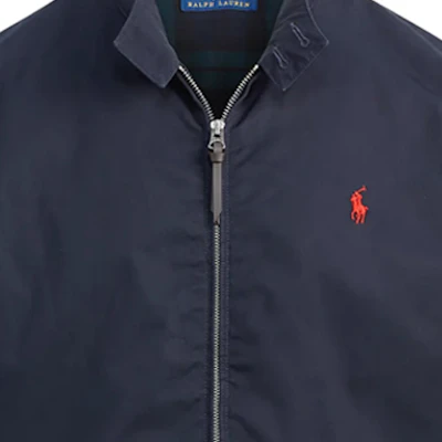 Polo Ralph Lauren FW24 Jaket Harrington Biru Navy dengan Logo Sulaman MNPOOTW16021351-410 Details for Polo Ralph Lauren FW24 Jaket Harrington Biru Navy dengan Logo Sulaman MNPOOTW16021351-410