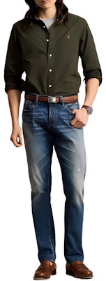 Polo Ralph Lauren FW24 男士橄欖綠刺繡標誌寬鬆長袖襯衫 MNPOWOV16823843-300 Lookbook Polo Ralph Lauren FW24 男士橄欖綠刺繡標誌寬鬆長袖襯衫 MNPOWOV16823843-300