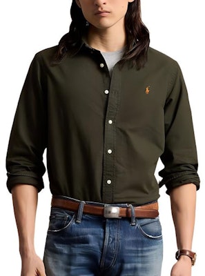 Polo Ralph Lauren FW24 男士橄欖綠刺繡標誌寬鬆長袖襯衫 MNPOWOV16823843-300 Shop Polo Ralph Lauren FW24 男士橄欖綠刺繡標誌寬鬆長袖襯衫 MNPOWOV16823843-300