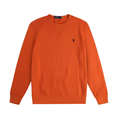 Polo Ralph Lauren FW24 Orange Crewneck Sweatshirt with Embroidered Pony Logo 710790783-003