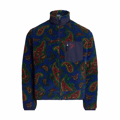 Polo Ralph Lauren FW24 Patterned Half-Zip Fleece Jacket Blue Men’s Sweater MNPOKNI16823760-410
