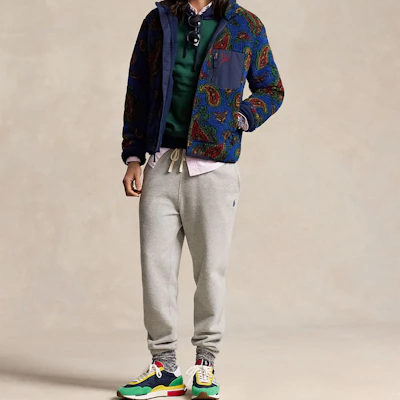 ポロラルフローレン FW24 柄入りハーフジップフリースジャケット ブルー メンズ MNPOKNI16823760-410 Lookbook ポロラルフローレン FW24 柄入りハーフジップフリースジャケット ブルー メンズ MNPOKNI16823760-410