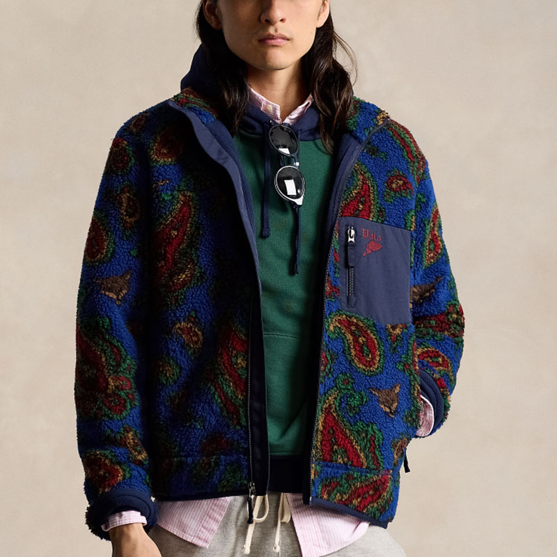 Polo Ralph Lauren FW24 Patterned Half-Zip Fleece Jacket Blue Men’s Sweater MNPOKNI16823760-410 圖 4