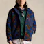 Shop ポロラルフローレン FW24 柄入りハーフジップフリースジャケット ブルー メンズ MNPOKNI16823760-410