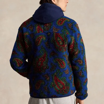 ポロラルフローレン FW24 柄入りハーフジップフリースジャケット ブルー メンズ MNPOKNI16823760-410 Purchase ポロラルフローレン FW24 柄入りハーフジップフリースジャケット ブルー メンズ MNPOKNI16823760-410
