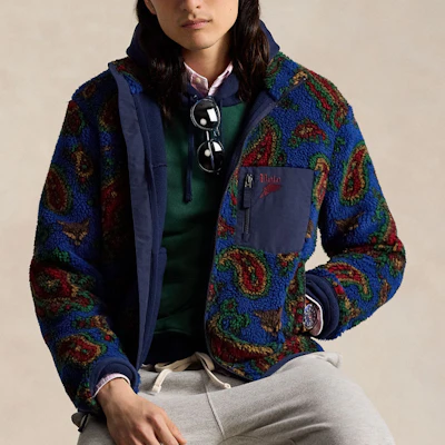 ポロラルフローレン FW24 柄入りハーフジップフリースジャケット ブルー メンズ MNPOKNI16823760-410 Details for ポロラルフローレン FW24 柄入りハーフジップフリースジャケット ブルー メンズ MNPOKNI16823760-410