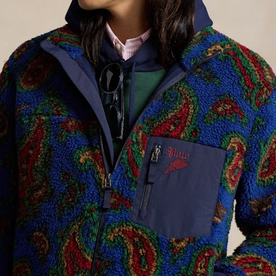 ポロラルフローレン FW24 柄入りハーフジップフリースジャケット ブルー メンズ MNPOKNI16823760-410 Sizing ポロラルフローレン FW24 柄入りハーフジップフリースジャケット ブルー メンズ MNPOKNI16823760-410