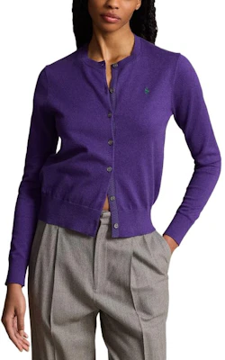 Polo Ralph Lauren FW24 Kardigan Rajut Ungu Wanita dengan Bordir Logo. WMPOSWENDW20295-500 Lookbook Polo Ralph Lauren FW24 Kardigan Rajut Ungu Wanita dengan Bordir Logo. WMPOSWENDW20295-500