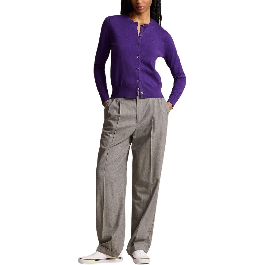 Purchase Polo Ralph Lauren FW24 Kardigan Rajut Ungu Wanita dengan Bordir Logo. WMPOSWENDW20295-500