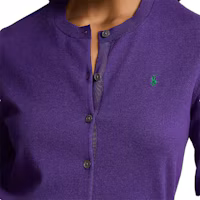 Details for Cardigan de Punto Morado Polo Ralph Lauren FW24 con Logo Bordado para Mujer. WMPOSWENDW20295-500