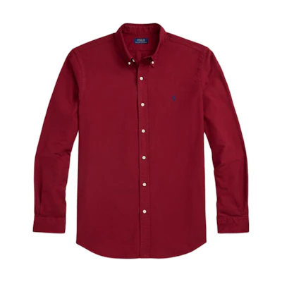 Polo Ralph Lauren FW24 Red Logo Embroidered Relaxed Fit Long Sleeve Shirt Men MNPOWOV16823837-601