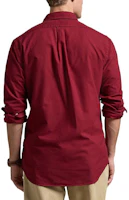 Shop Polo Ralph Lauren FW24 男士紅色刺繡Logo寬鬆版型長袖襯衫 MNPOWOV16823837-601
