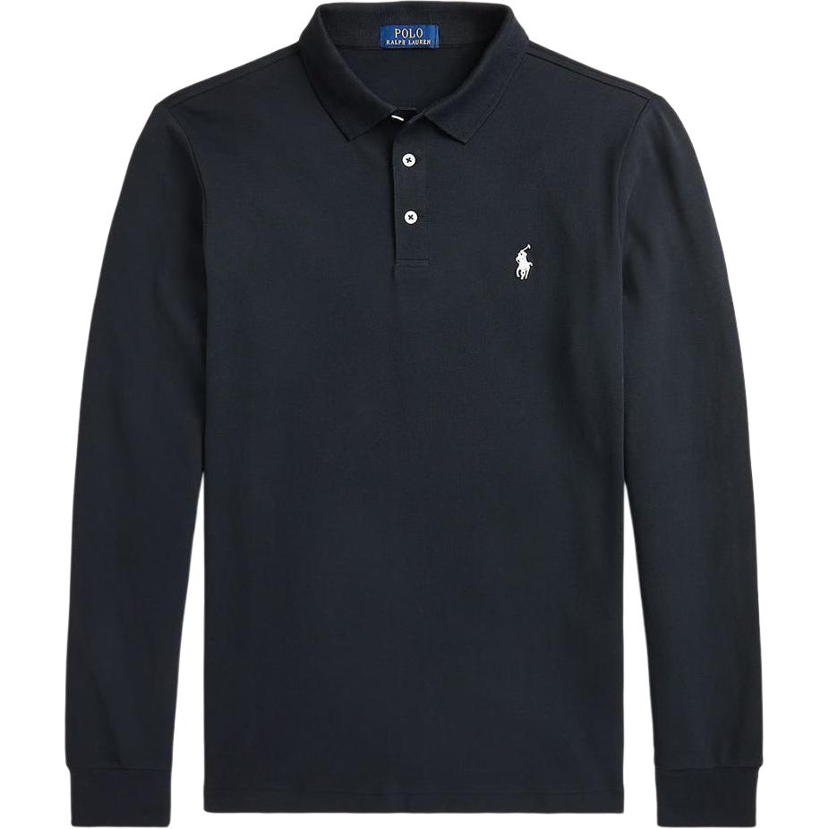 Polo Ralph Lauren FW24 Slim Fit Logo Embroidered Long Sleeve Polo Shirt Black MNPOKNI16823927-410