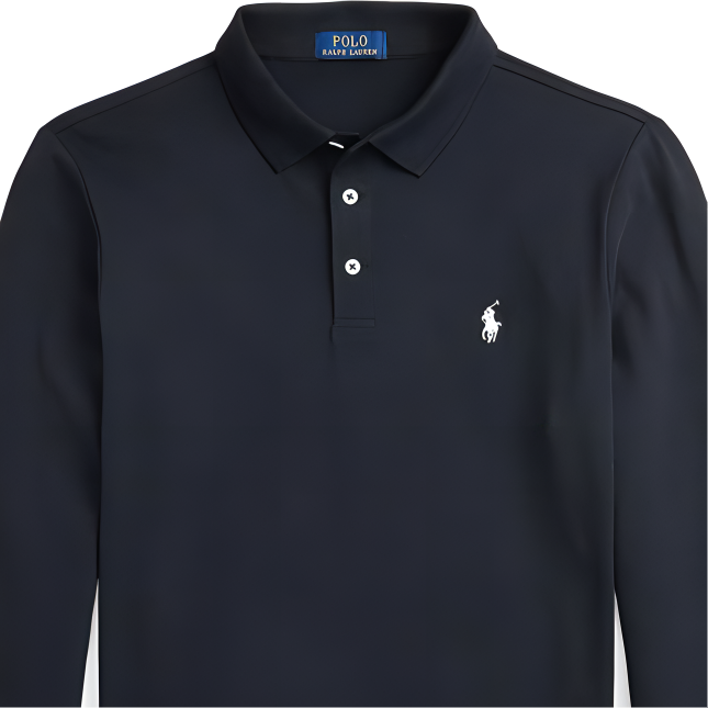Polo Ralph Lauren FW24 Slim Fit Logo Embroidered Long Sleeve Polo Shirt Black MNPOKNI16823927-410 圖 4